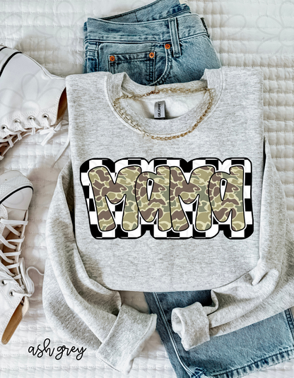 Checkered Duck Camo Mama Completed Tee