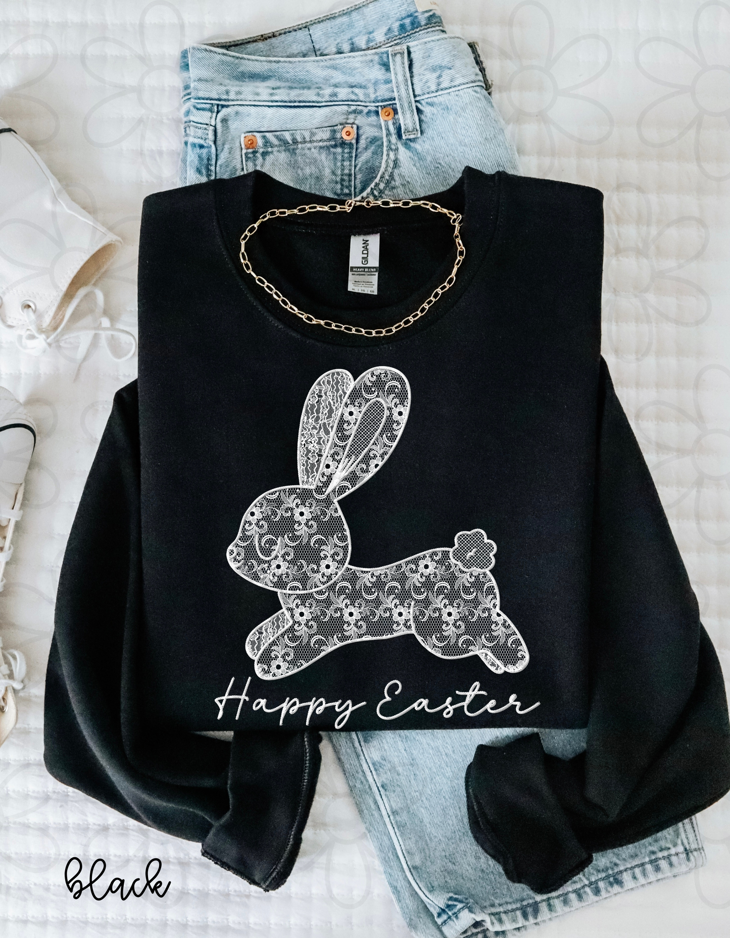 Lace Happy Easter Bunny Kids Completed Tee