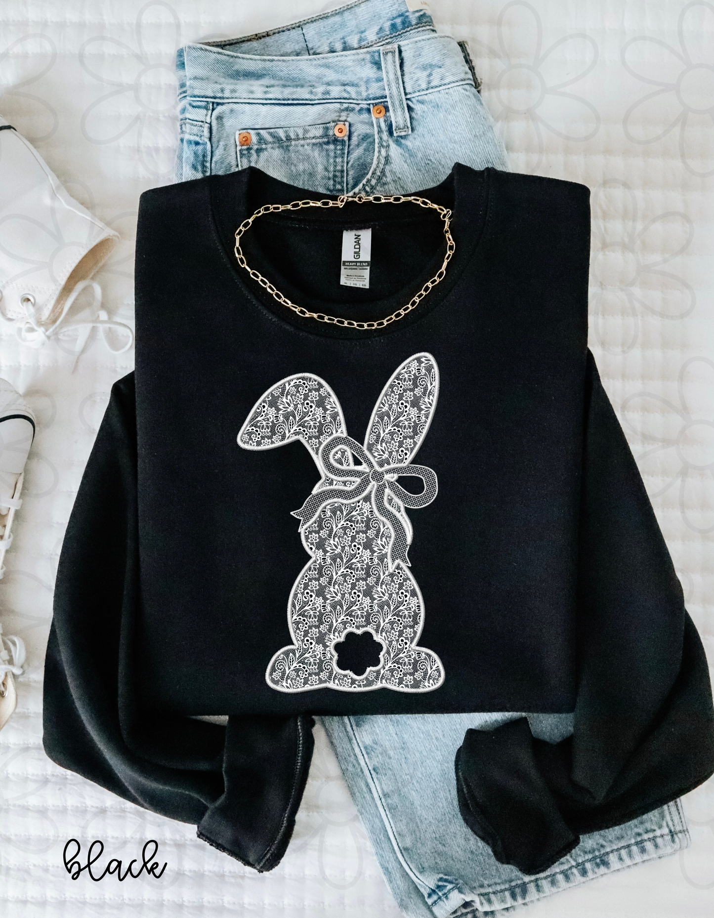 Lace Coquette Bunny Completed Tee