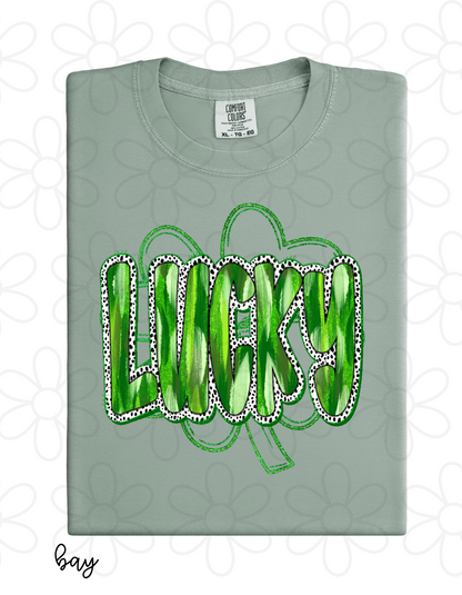 Glitter Brushstroke Lucky Completed Tee