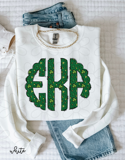 Leopard Shamrock Monogram Completed Tee