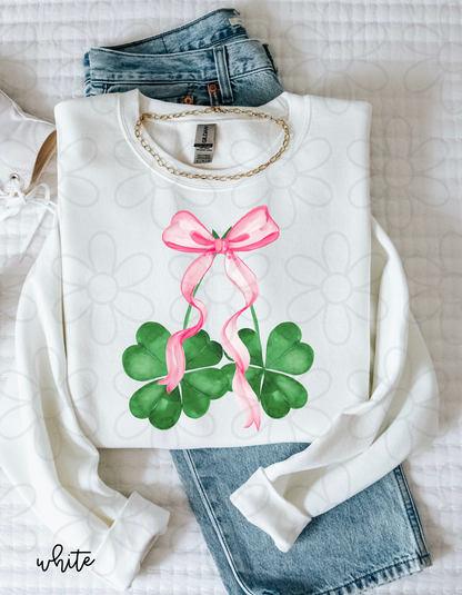 Shamrock Coquette Bow Kids Completed Tee