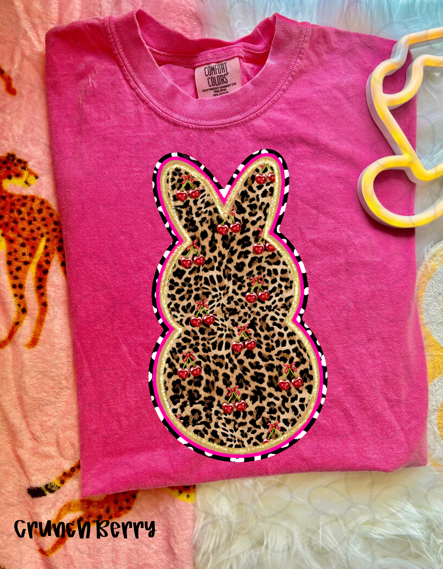 Leopard Cherries Bunny Completed Tee