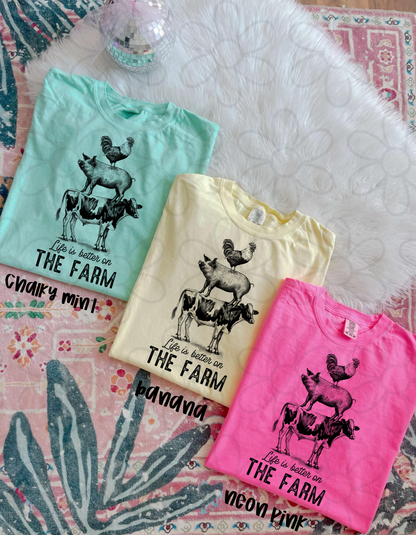 Life Is Better On The Farm Kids Completed Tee