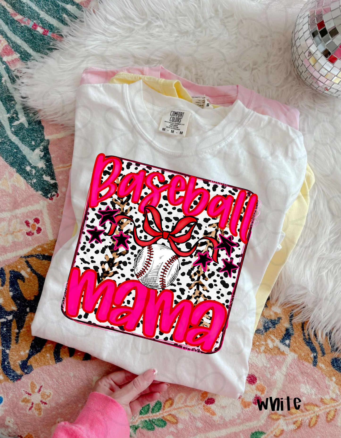 Dalmatian Leopard Baseball Mama Completed Tee