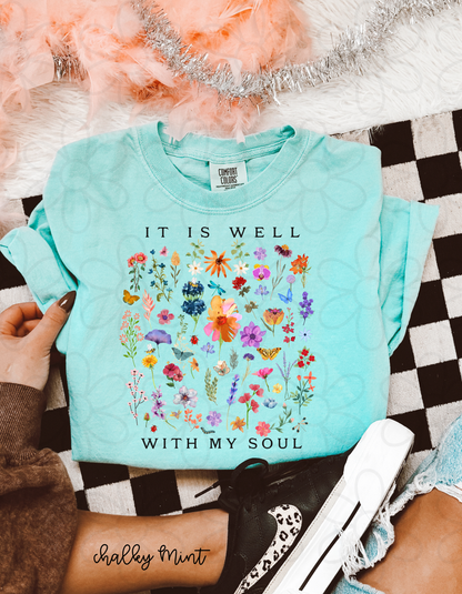 Floral It Is Well With My Soul Completed Tee