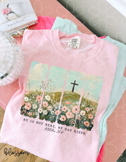 He Is Not Here He Has Risen Kids Completed Tee