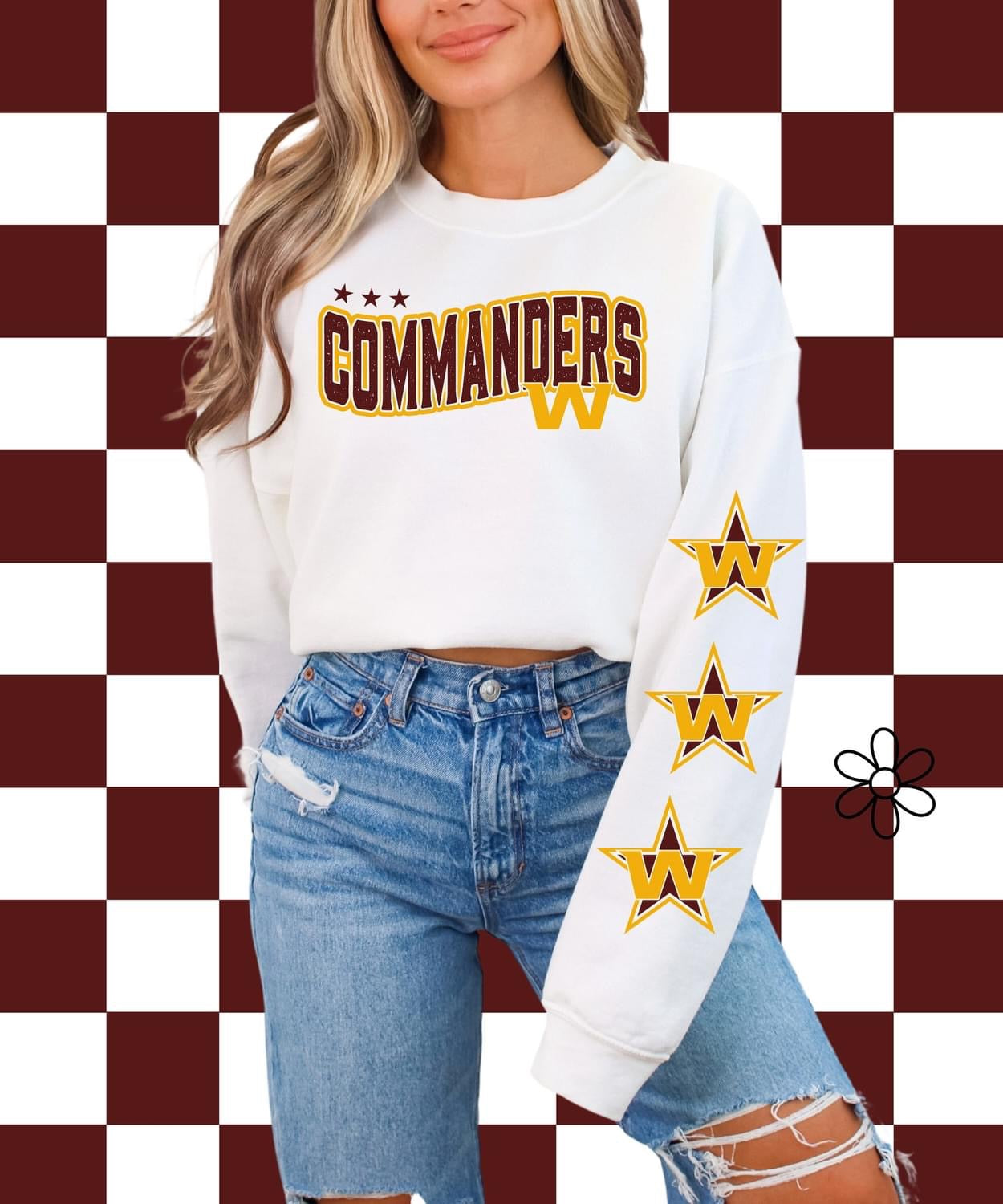 ‘Commanders’ Star Sleeves ⭐️ Completed Tee