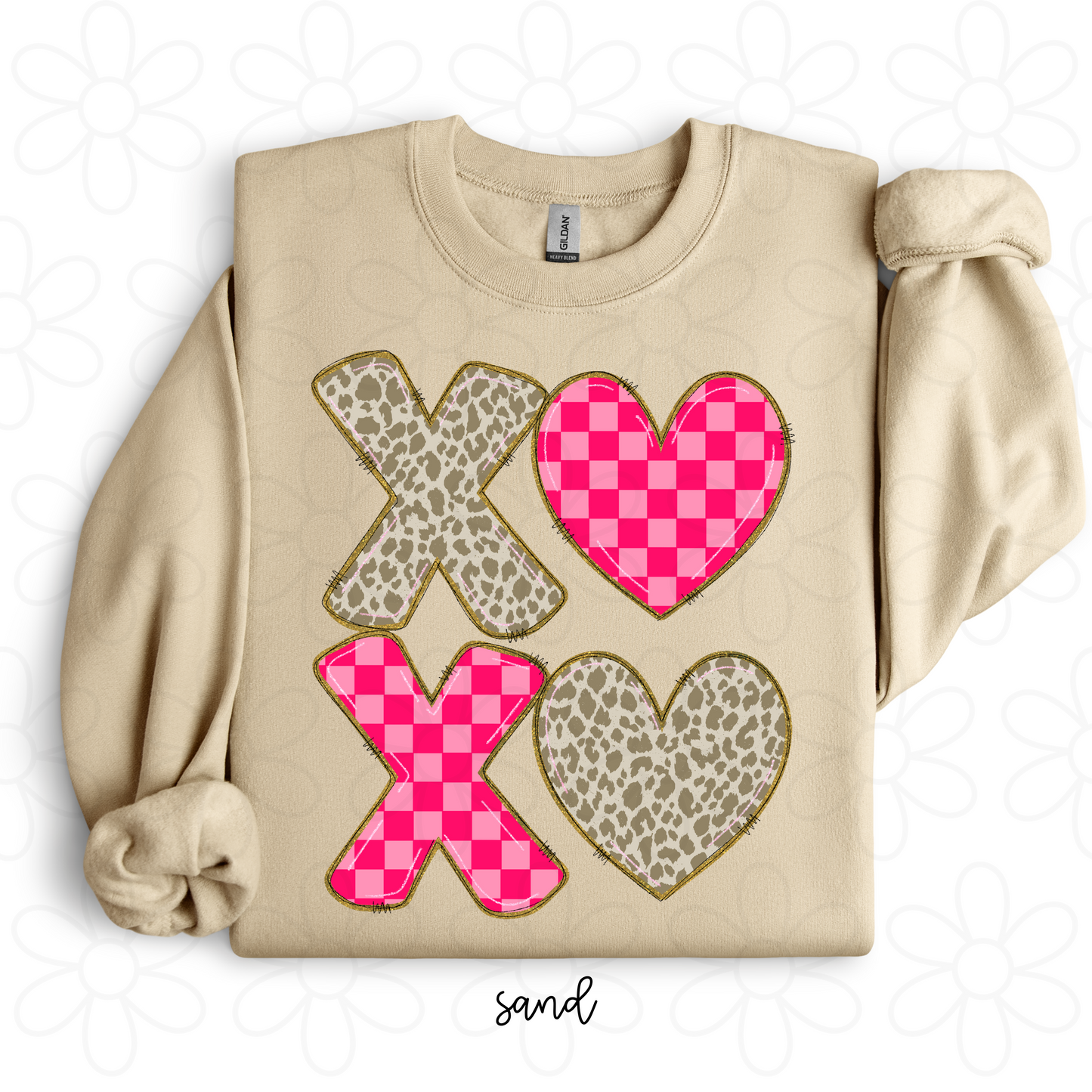 XOXO Brown & Pink Leopard Check DTF Transfer