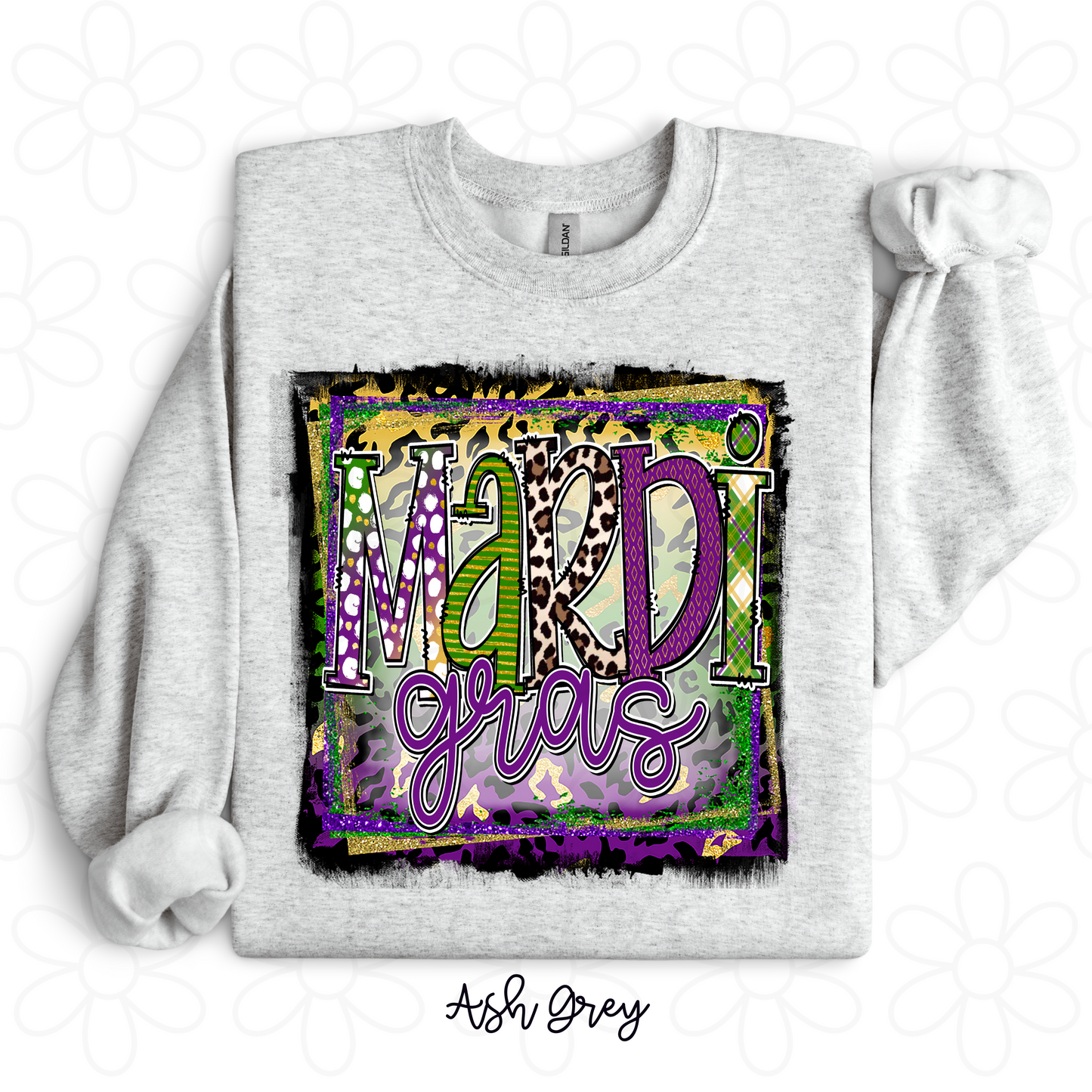 Mardi Gras Leopard Completed Tee