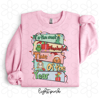 Grinch It's The Most Wonderful Time of the Year Kids Completed Tee