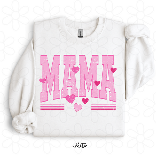 Pink Varsity MaMa Hearts DTF Transfer