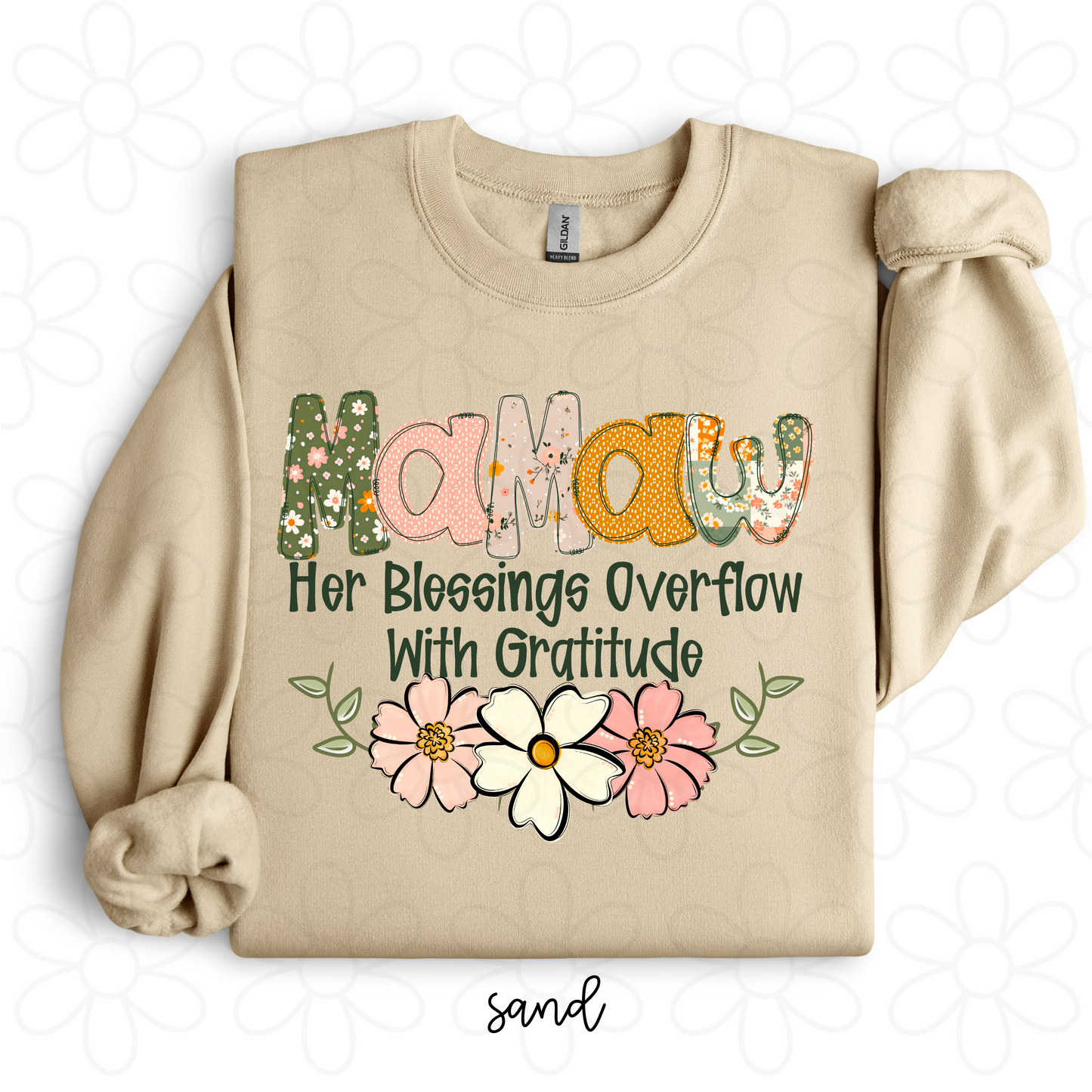 Custom Her Blessings Overflow With Gratitude (Multiple Options) Completed Tee