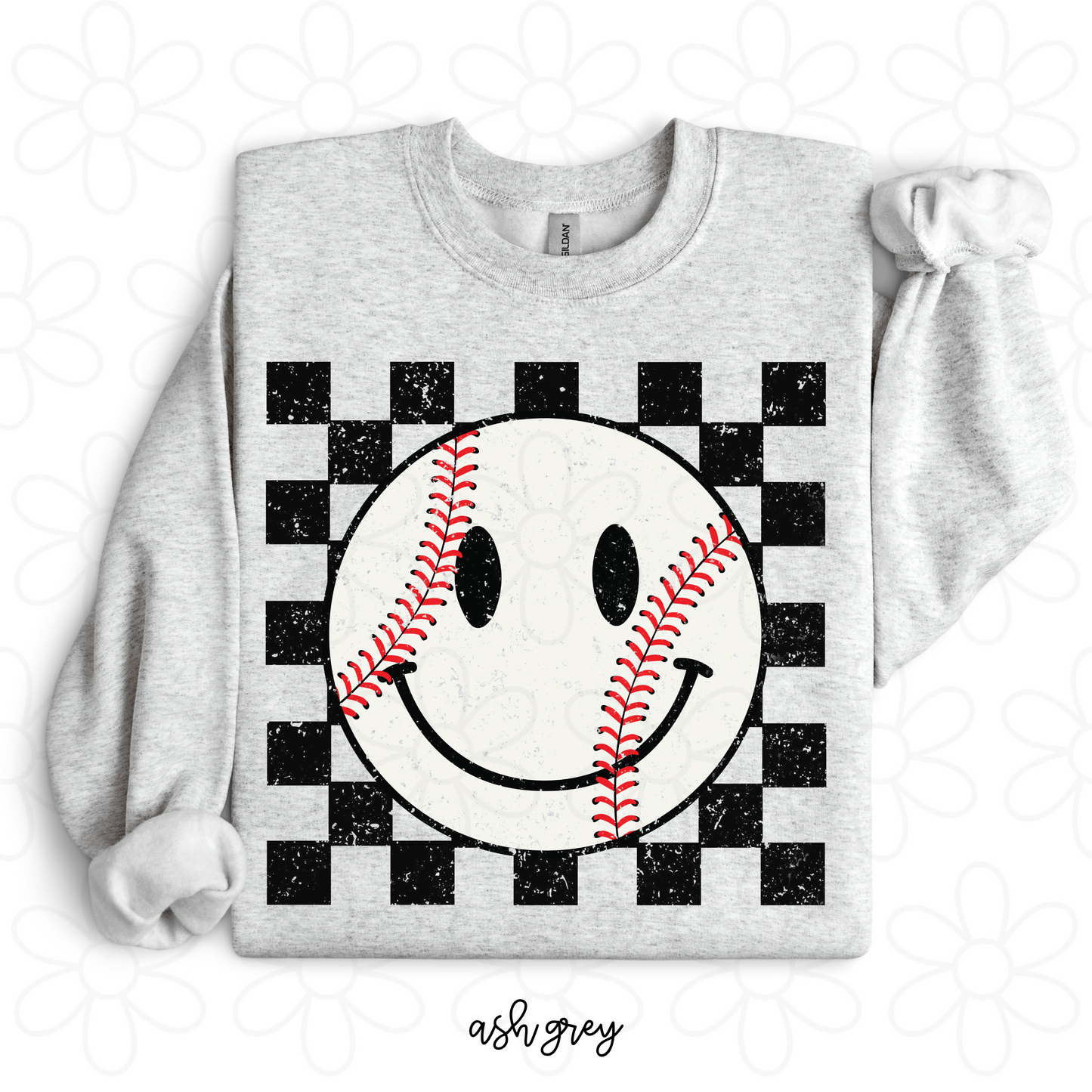 Baseball Smiley Check Completed Tee