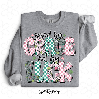 Saved By Grace Not By Luck Kids Completed Tee