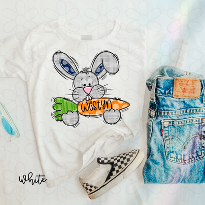 Custom Name Bunny Kids Completed Tee