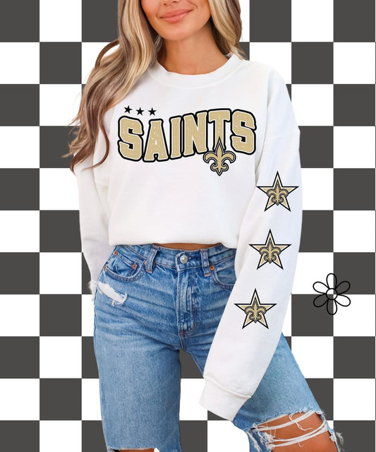 ‘Saints’ Star Sleeves ⭐️ Completed Tee