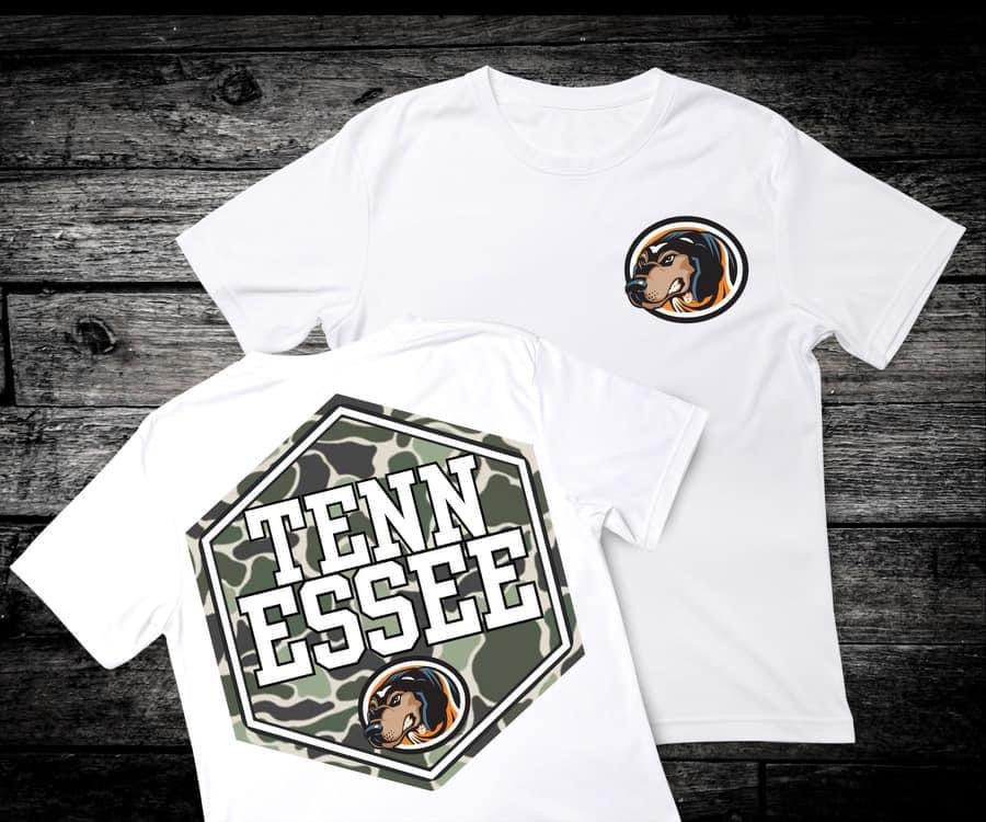 Front & Back Camo ‘Tennessee’ 🏈 Completed Tee