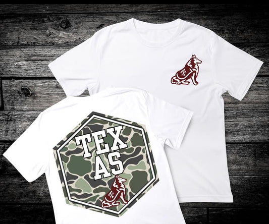 Front & Back Camo ‘Texas’ 🏈 Completed Tee