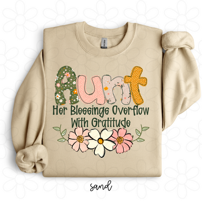 Custom Her Blessings Overflow With Gratitude (Multiple Options) Completed Tee