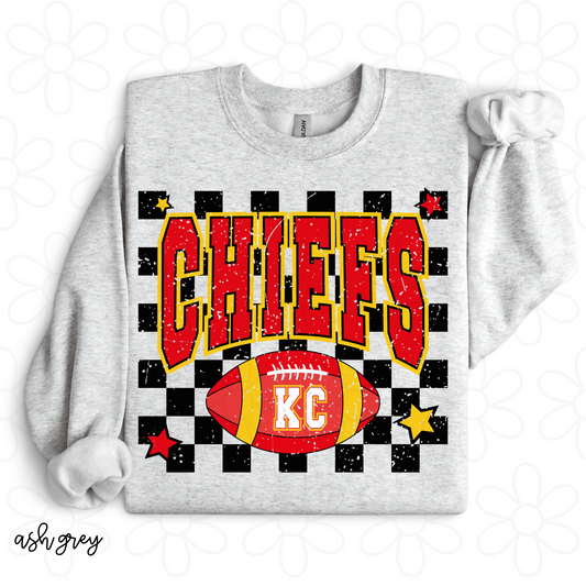 KC Chiefs Checkered  Kids Completed Tee