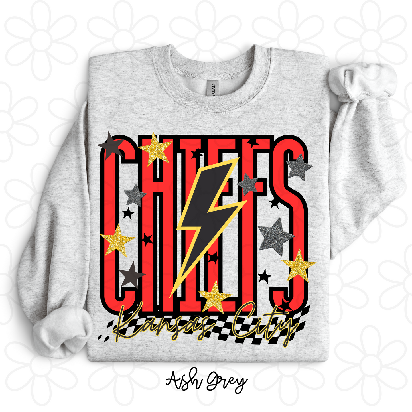 Chiefs Lightening Bolt Kids Completed Tee