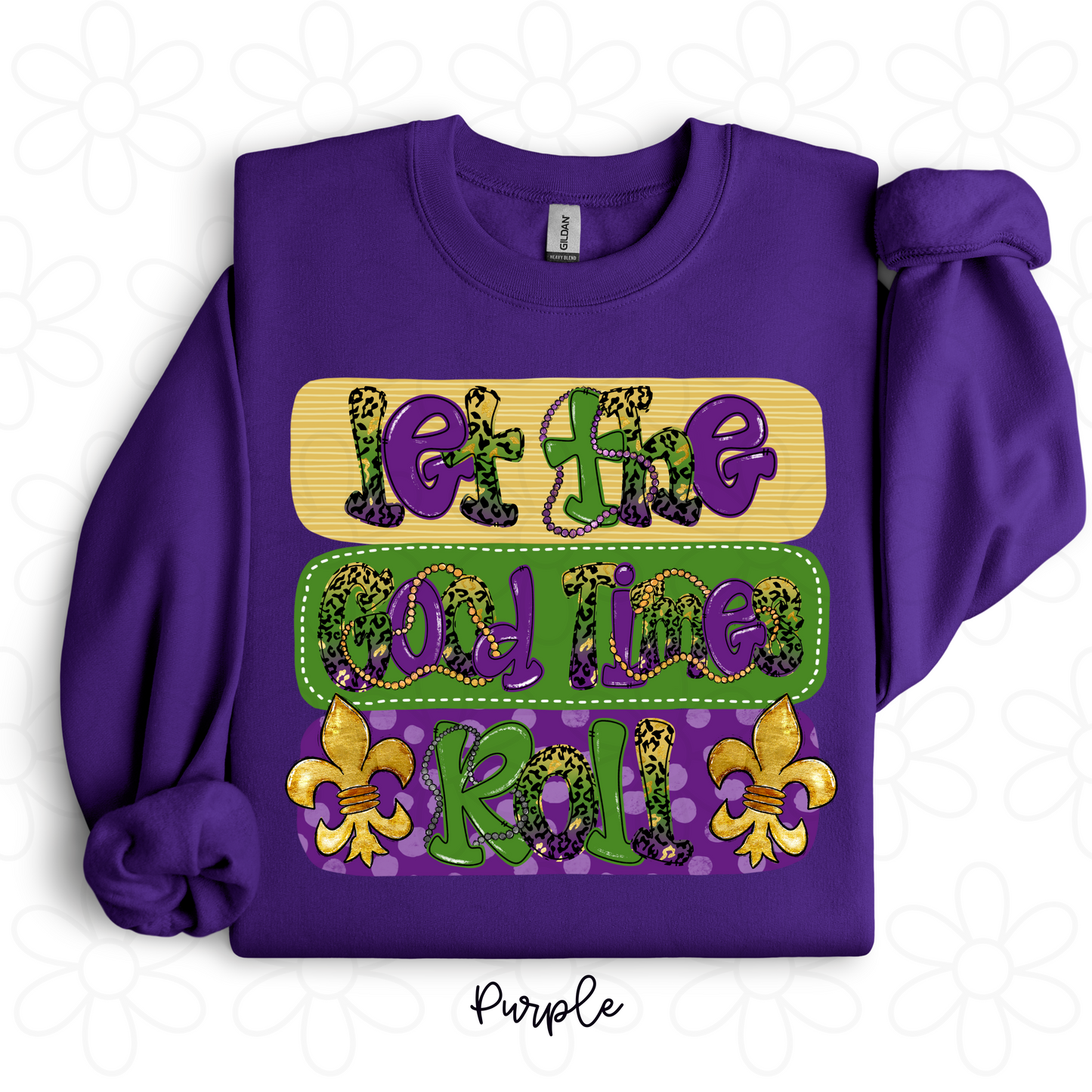 Mardi Gras Let The Good Times Roll kids Completed Tee