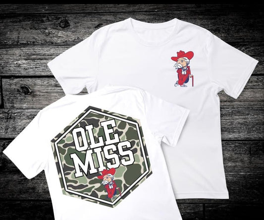 Front & Back Camo ‘Ole Miss’ 🏈 Completed Tee