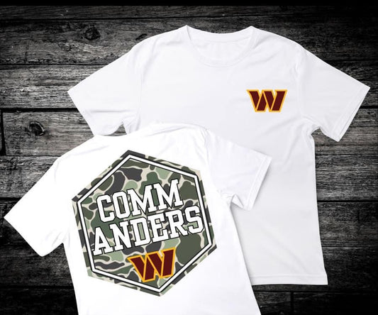 Front & Back Camo ‘Commanders’ 🏈 DTF Transfer Only