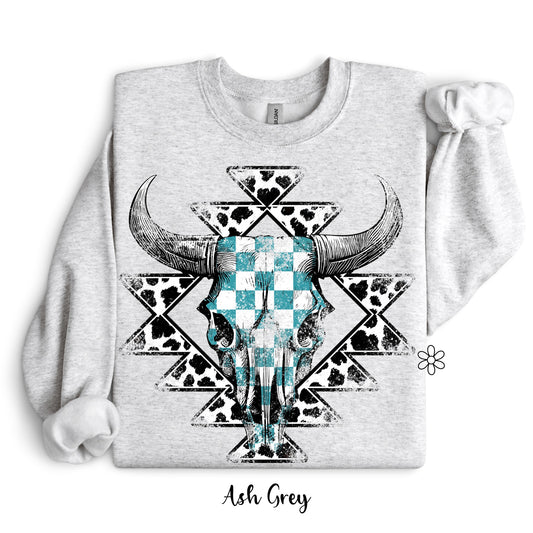 Distressed Aztec Cow Completed Tee