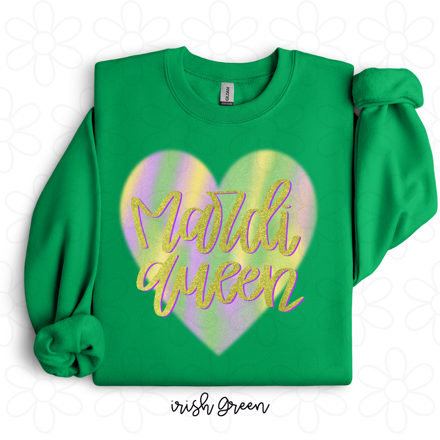 Mardi Gras Pastel Heart kids Completed Tee