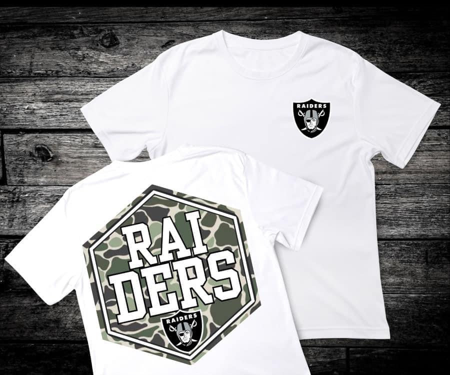 Front & Back Camo ‘Raiders’ 🏈 DTF Transfer Only