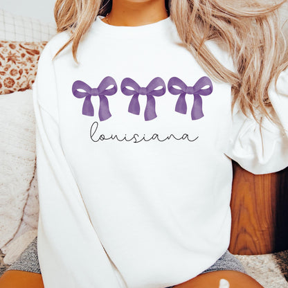 Purple Bows ‘Louisiana’ Completed Tee