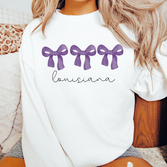 Purple Bows ‘Louisiana’ Completed Tee