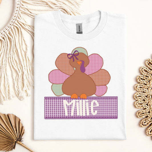 Custom Girls Turkey Completed Tee