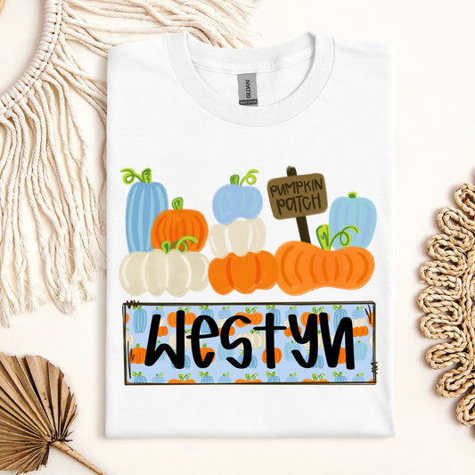 Custom Boys Pumpkin Patch Completed Tee