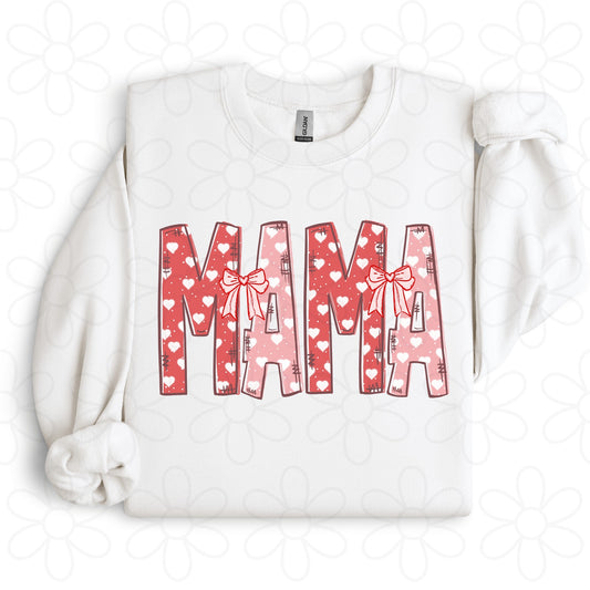 MaMa Pink & Red Hearts DTF Transfer