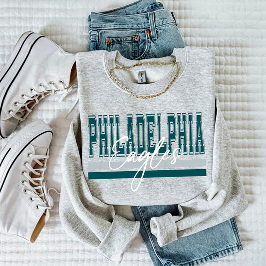 Philadelphia Eagles Cursive Completed Tee