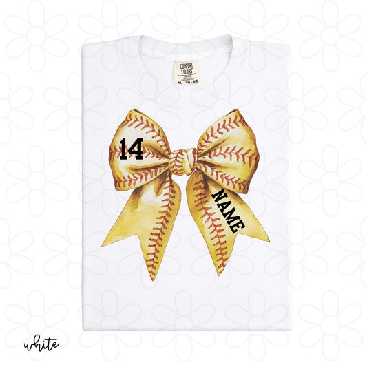 Custom Softball Coquette Kids Completed Tee