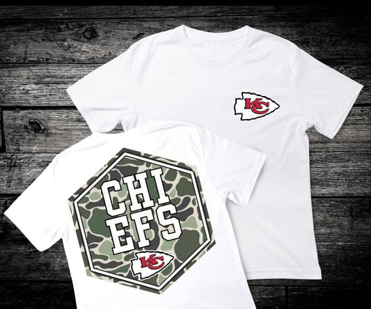 Front & Back Camo ‘Chiefs’ 🏈 Completed Tee