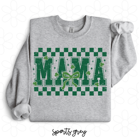 Checker Clover Varsity MaMa DTF Transfer