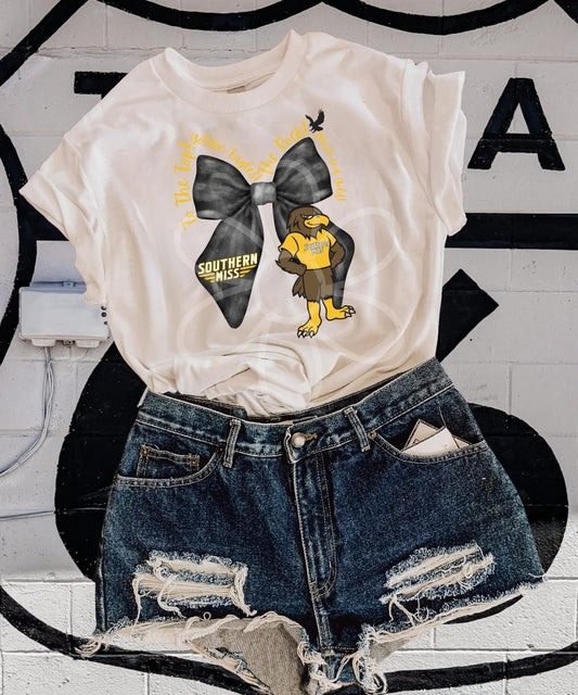 ‘Southern Miss’ Black Bow Completed Tee