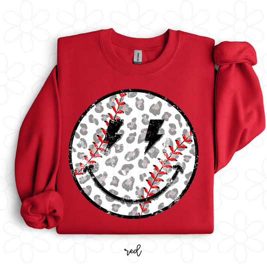 Leopard Baseball Smiley DTF Transfer