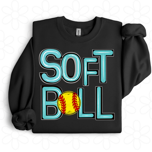 Custom Colorful Softball DTF Transfer