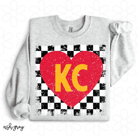 Checker Heart KC Kids Completed Tee