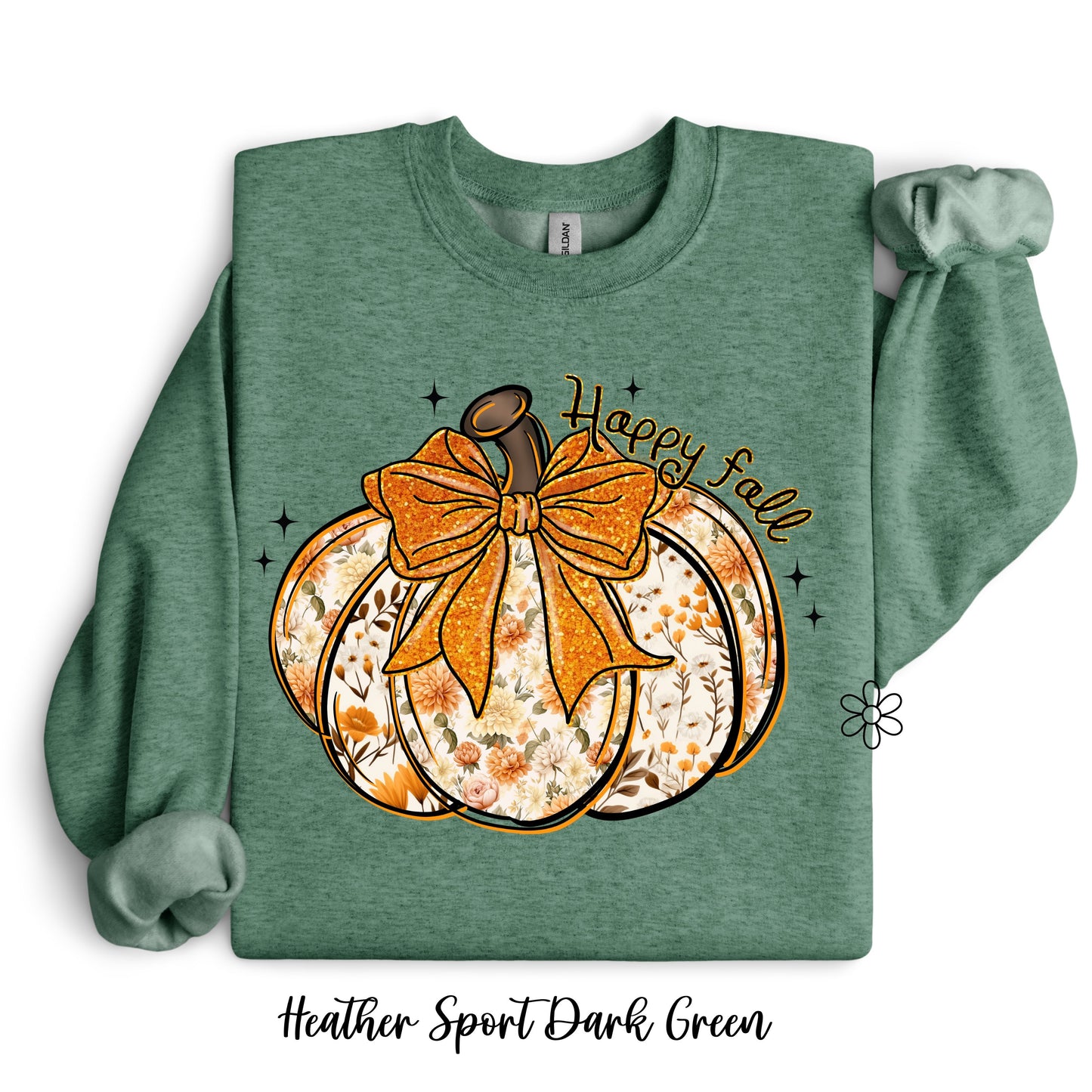 Happy Fall Floral Pumpkin Completed Tee