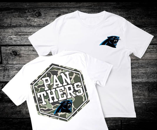 Front & Back Camo ‘Panthers’ 🏈 DTF Transfer Only