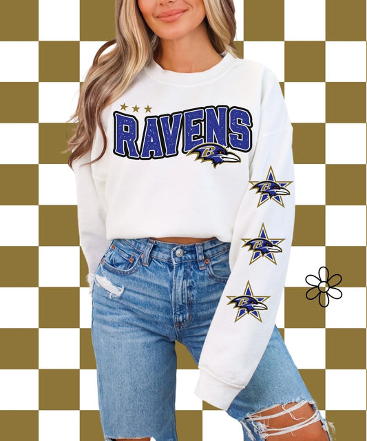 ‘Ravens’ Star Sleeves ⭐️ DTF Transfer