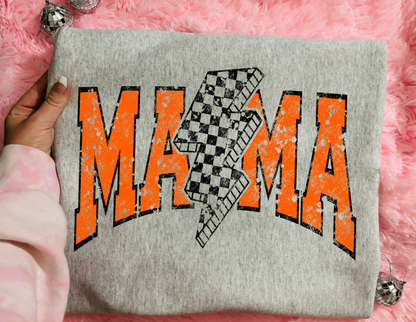 Orange Checkered Mama Completed Tee