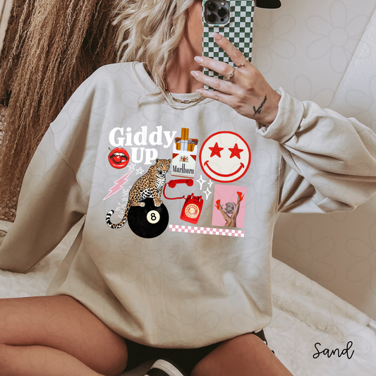 Giddy UP ( White Design )  DTF Transfer